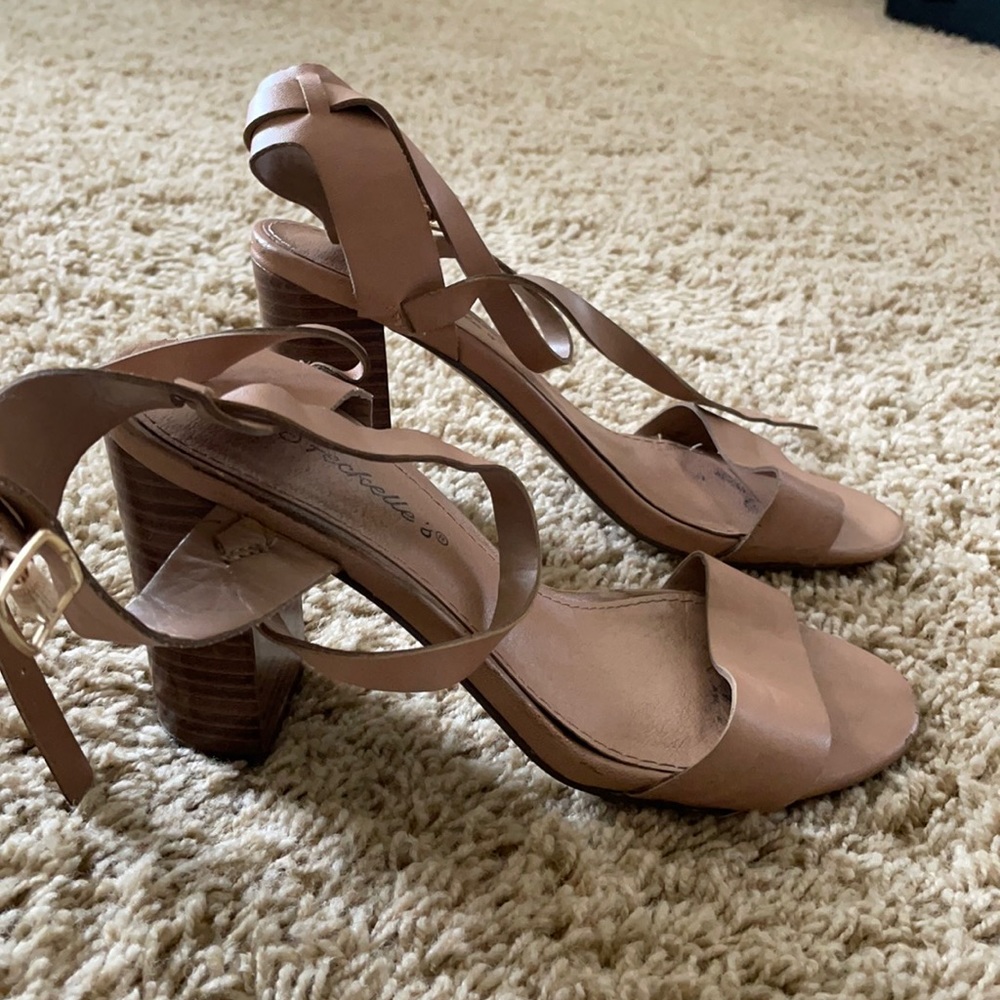 Nude block heels